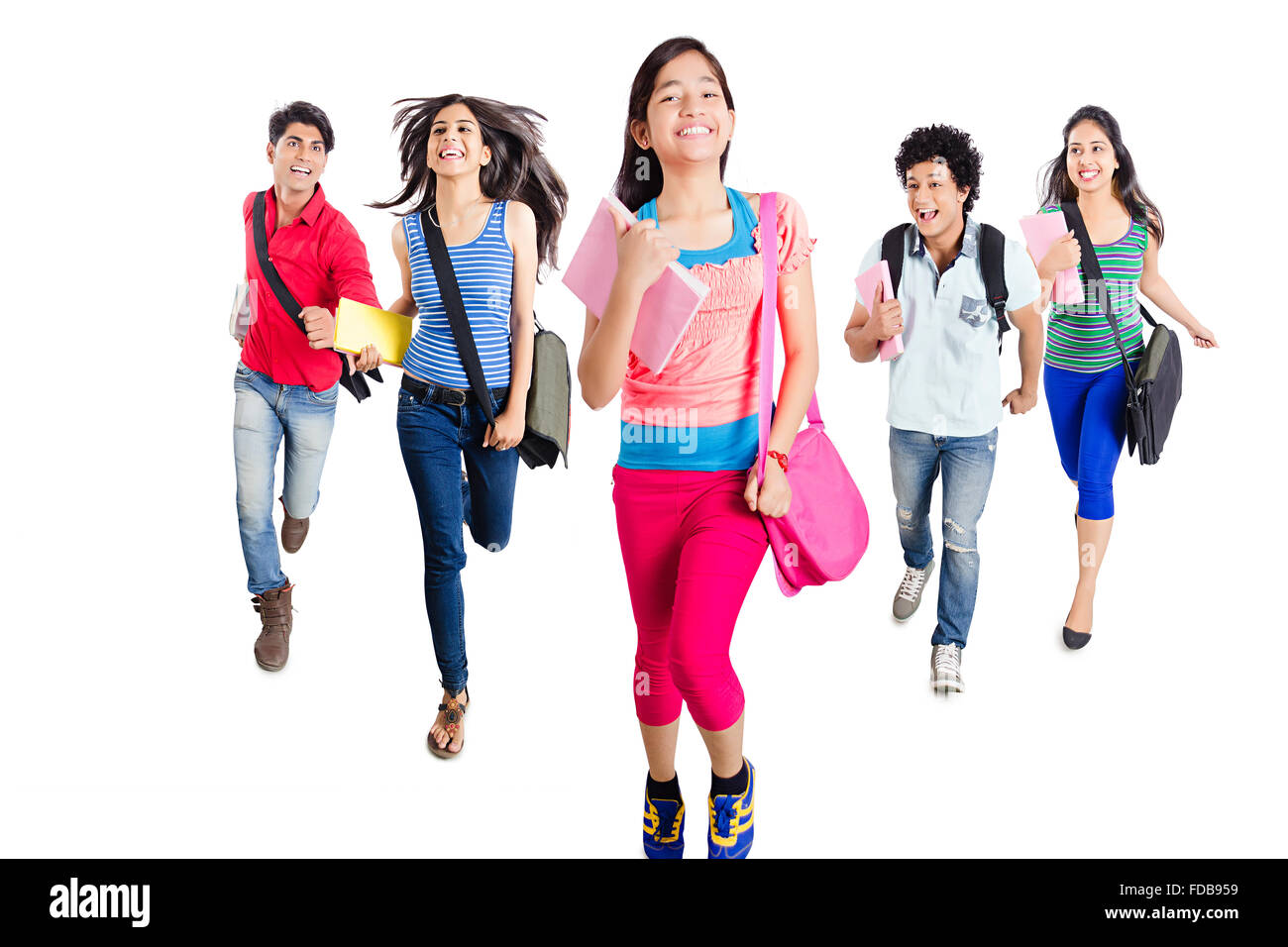 Teenager Gruppe Freunde Studenten laufen lassen Stockfoto