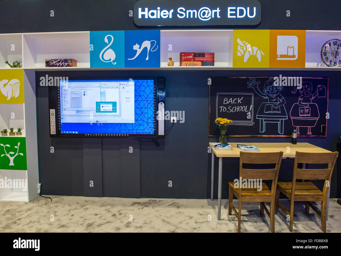 Die Haier-Stand auf der CES in Las Vegas statt Stockfoto