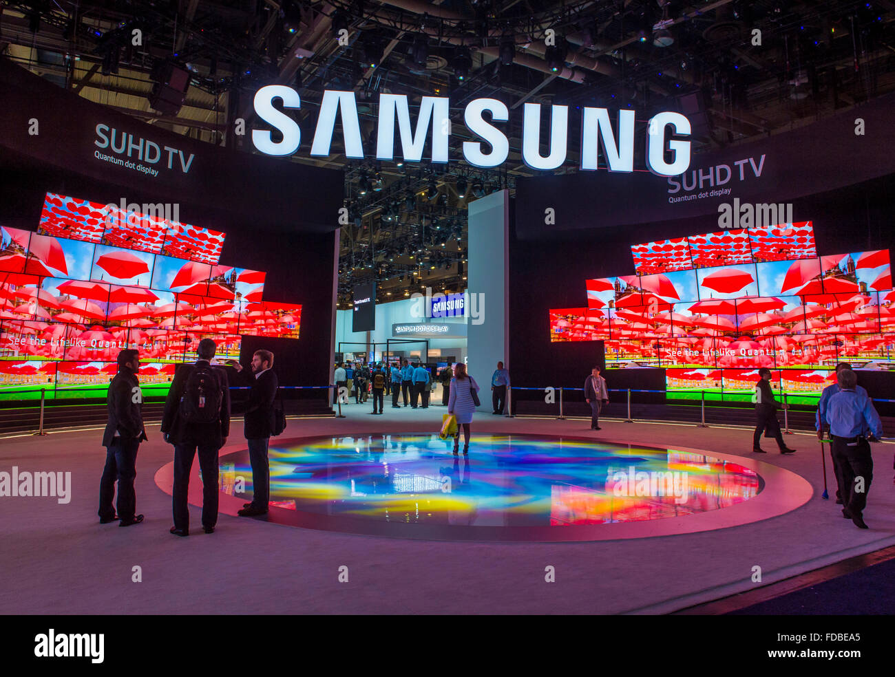 Die Samsung-Stand auf der CES in Las Vegas statt Stockfoto