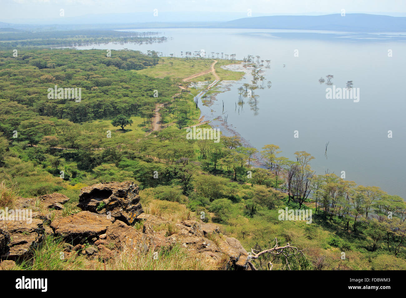 Malerische Landschaftsblick auf Lake-Nakuru-Nationalpark, Kenia Stockfoto