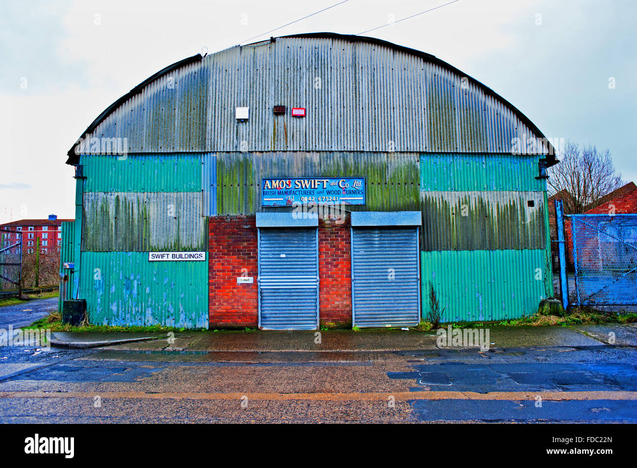 Pinsel Hersteller verlassenen Gebäude in Stockton on Tees Stockfoto