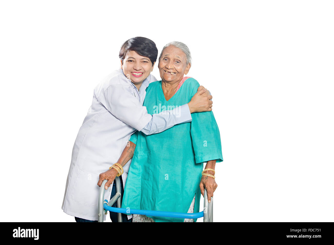 Die Gesundheit des Patienten Recovery Arzt umarmen Stockfoto