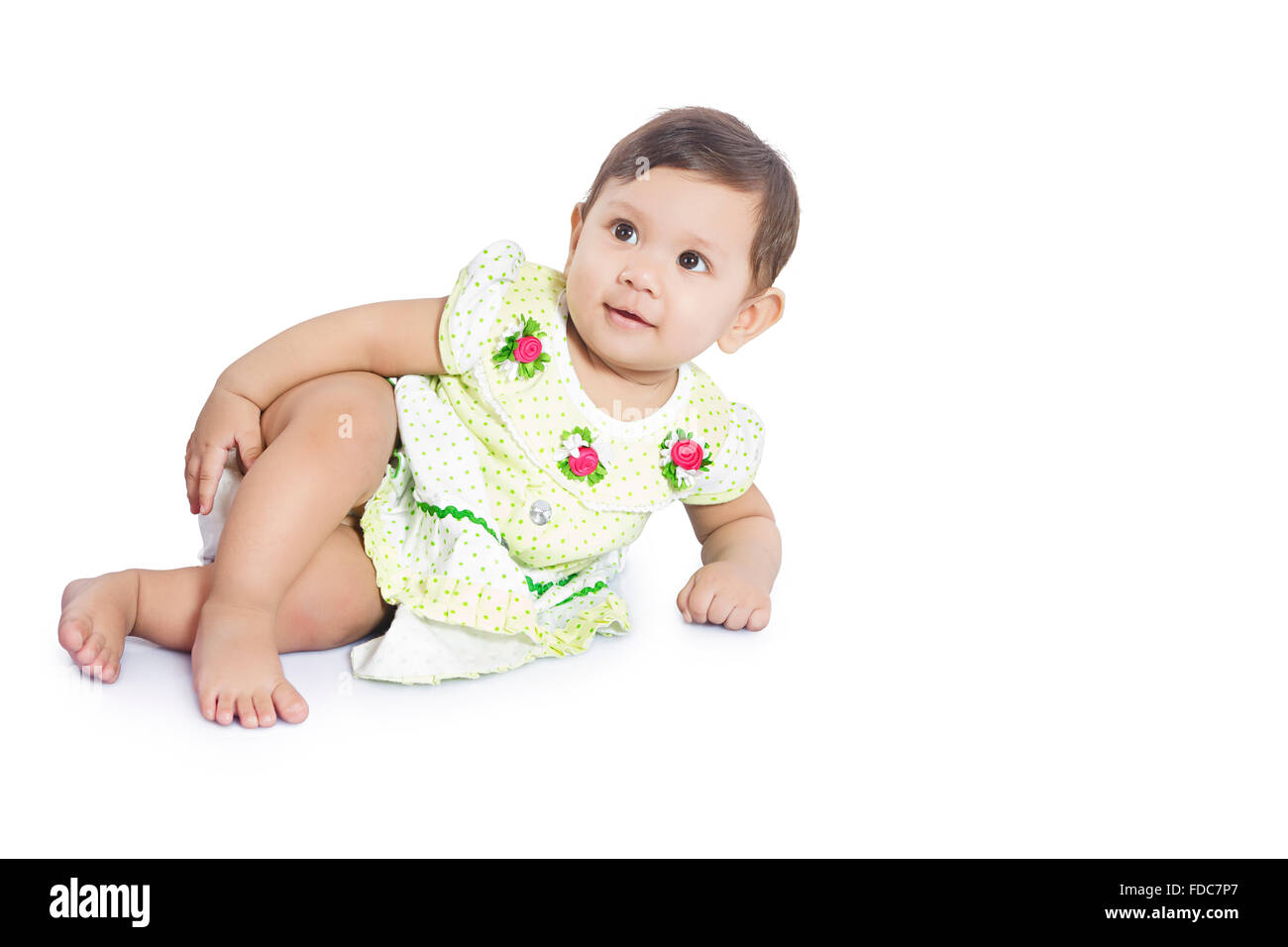 1 Kind Baby Girl Boden liegend Stockfoto