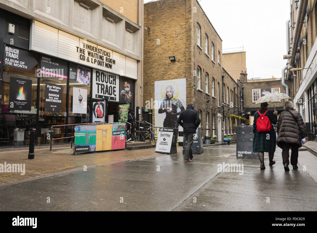 Rough Trade Osten Musikladen in Spitalfields, London, Großbritannien Stockfoto