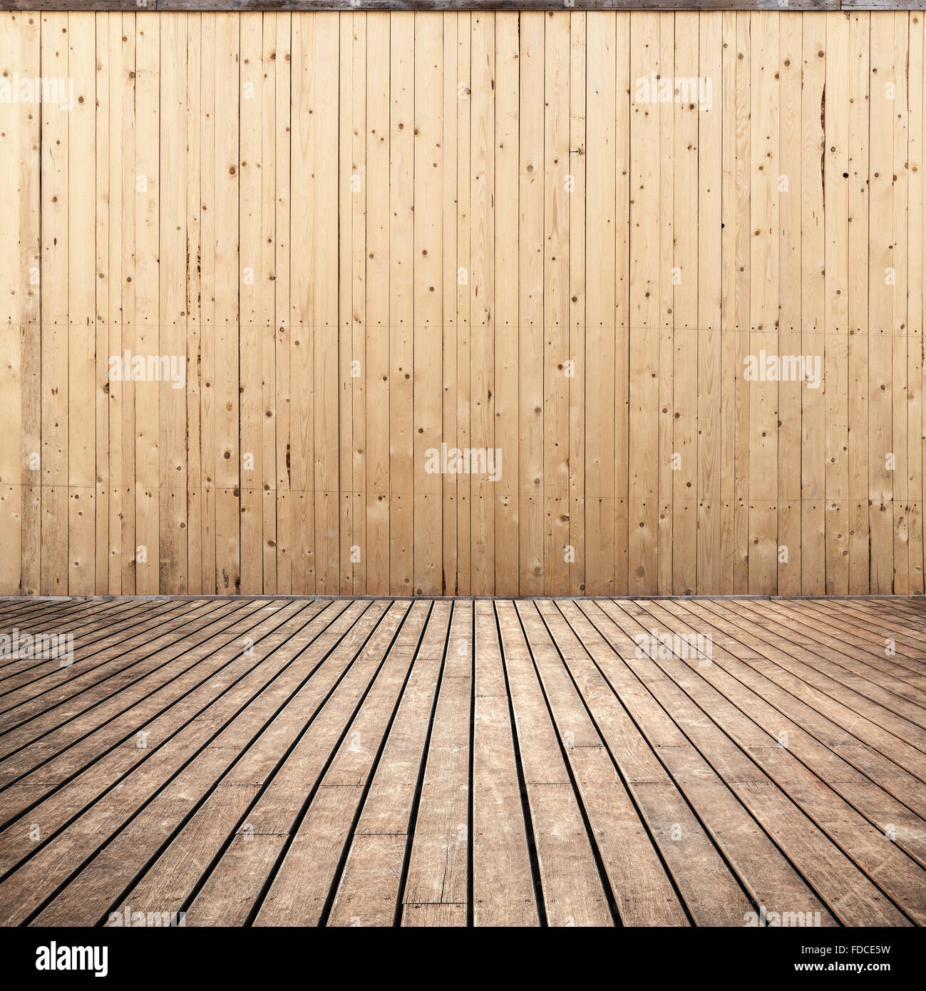 Leeren Raum aus Holz Interieur, Wand und Fußboden aus Dielen Stockfoto