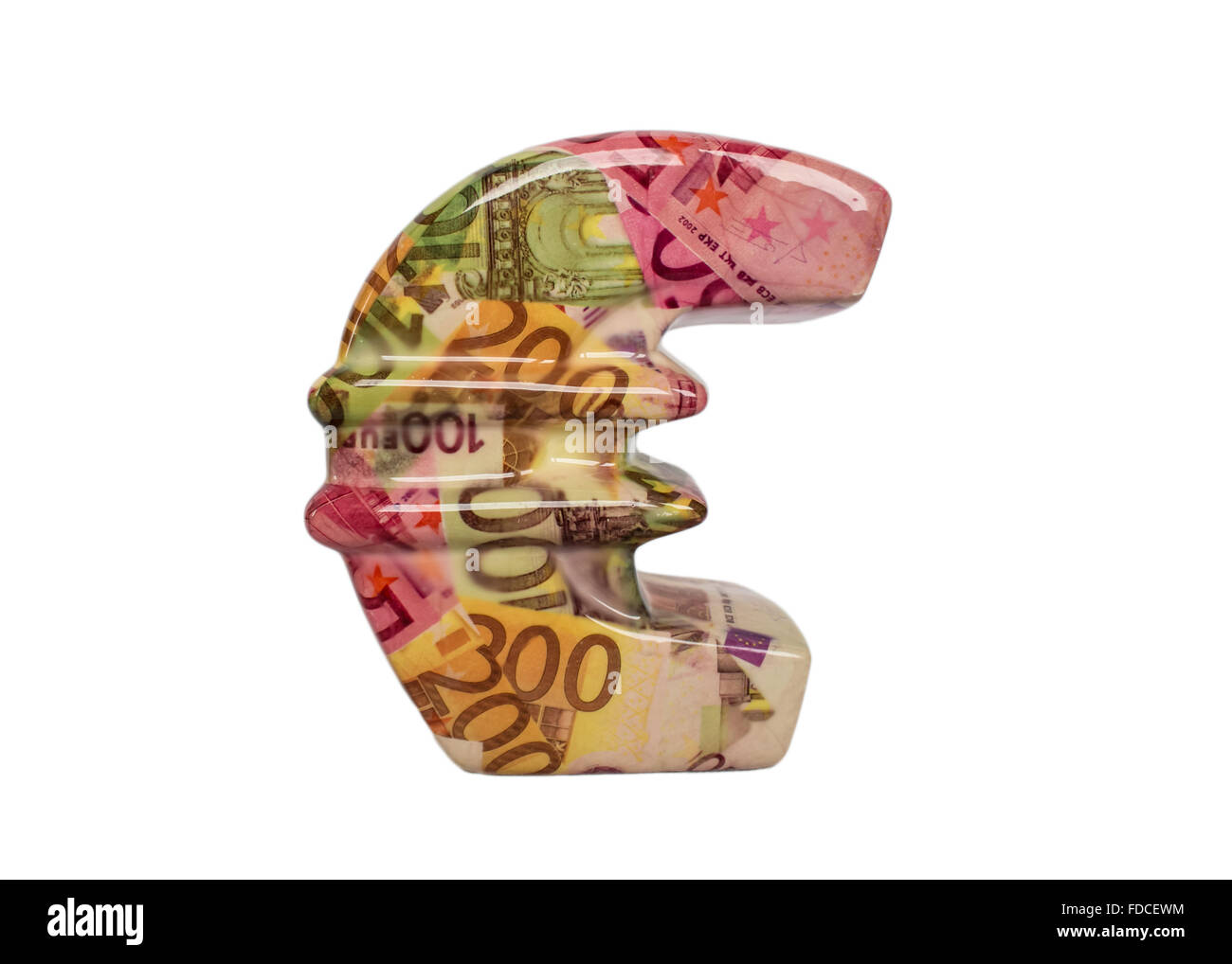 Euro-Symbol auf einem weißen Hintergrund. Euro-Symbol-Währung. Stockfoto