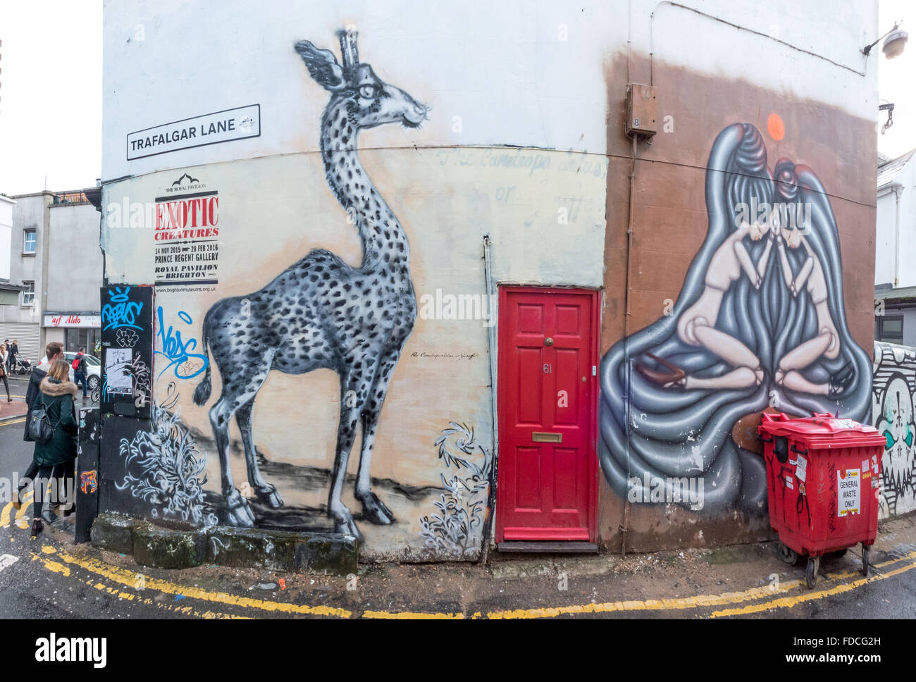 Wandmalerei-Werbung eine Ausstellung im Heimatmuseum von Brighton. Stockfoto