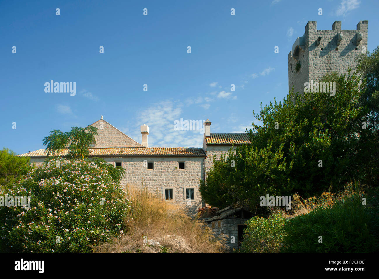 Fernsehreihe, Dalmatien, Insel Mljet, Kloster der Hl. Maria Im Nationalpark Mljet Stockfoto