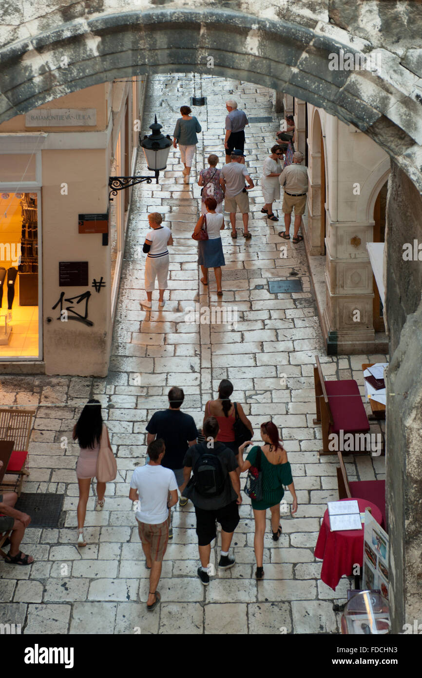 Fernsehreihe, Dalmatien, Split, Kresimirova, Altstadtstrasse Stockfoto