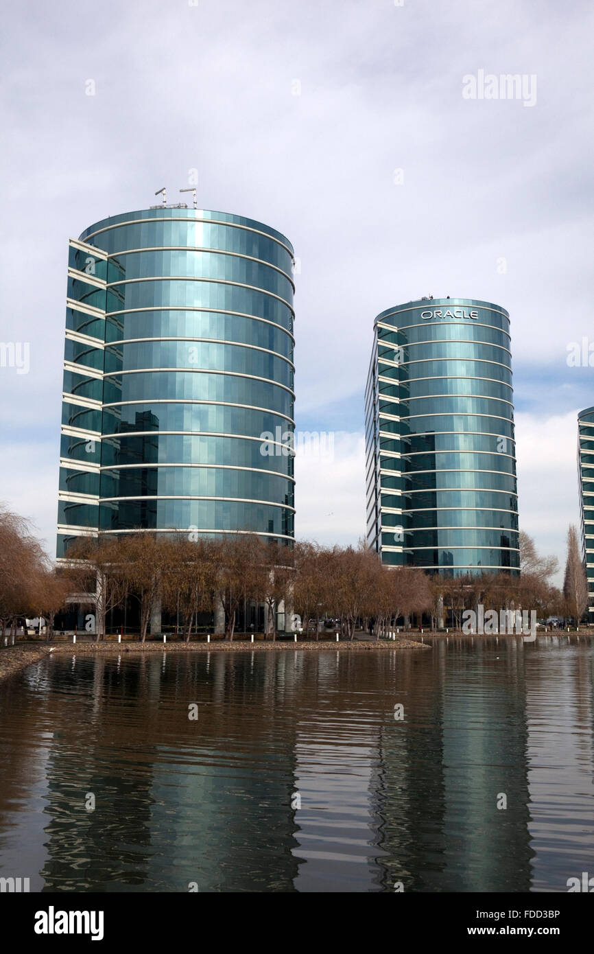 Ein Blick auf Oracle Hauptsitz in Redwood City, Kalifornien Stockfoto
