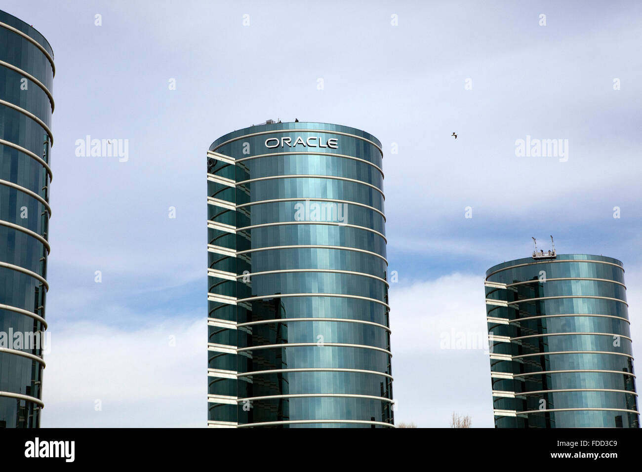 Ein Blick auf Oracle Hauptsitz in Redwood City, Kalifornien Stockfoto