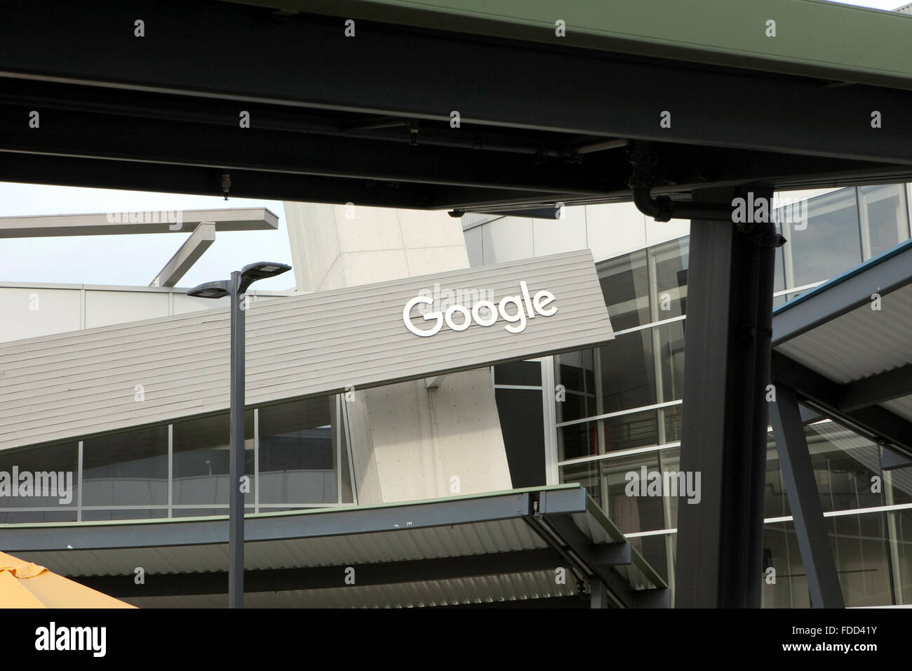 Ein Blick auf Alphabet des corporate Campus in Mountain View, Kalifornien Stockfoto