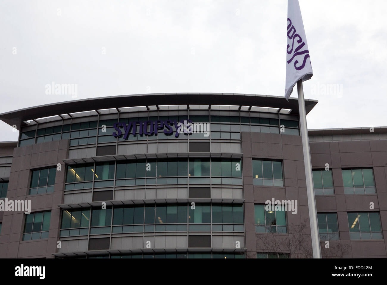 Eine Ansicht von Synopsys Firmenzentrale in Mountain View, Kalifornien Stockfoto