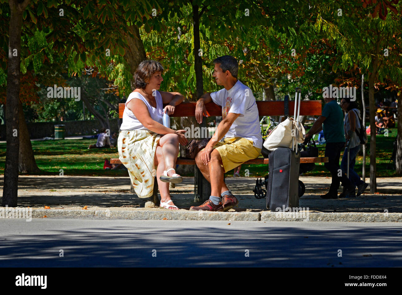Madrid Spanien ES paar Buen Retiro Park Stockfoto