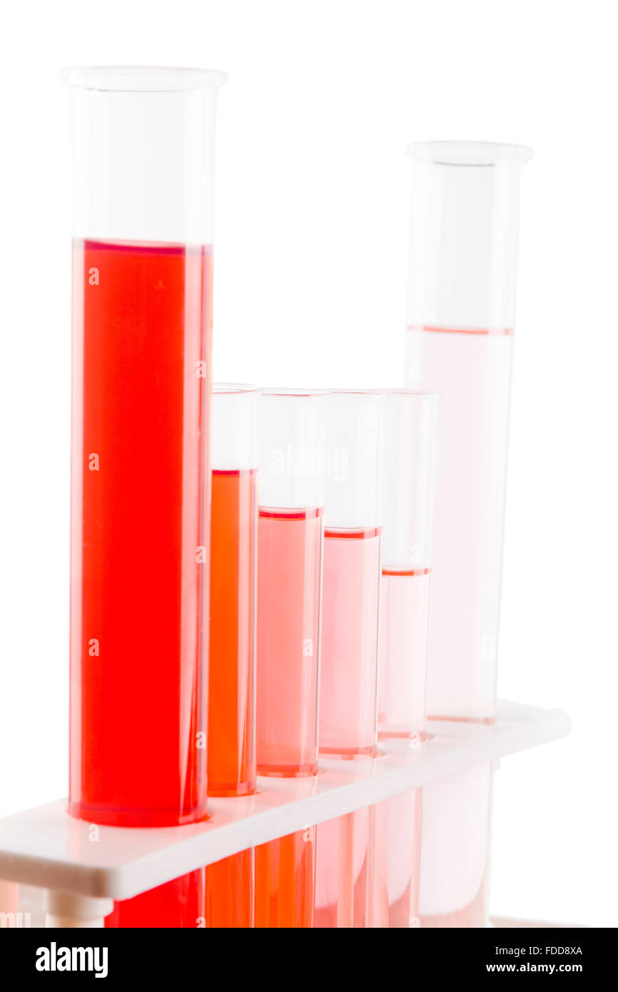 Medizinischen Wissenschaft Labor chemische Reagenzglas Rack niemand Stockfoto