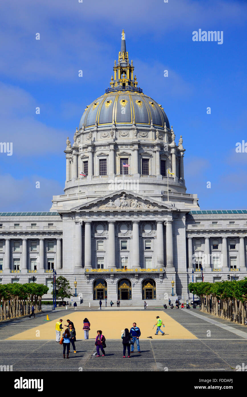 San Francisco CA Rathaus California Beaux Art Stockfoto