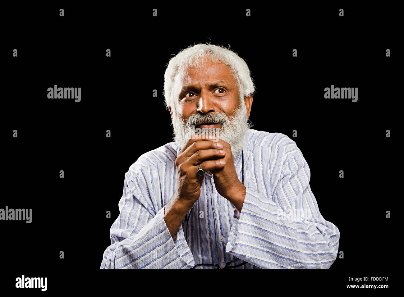 1 indische Senior erwachsenen Mann Belästigung ernstes Problem Stockfoto