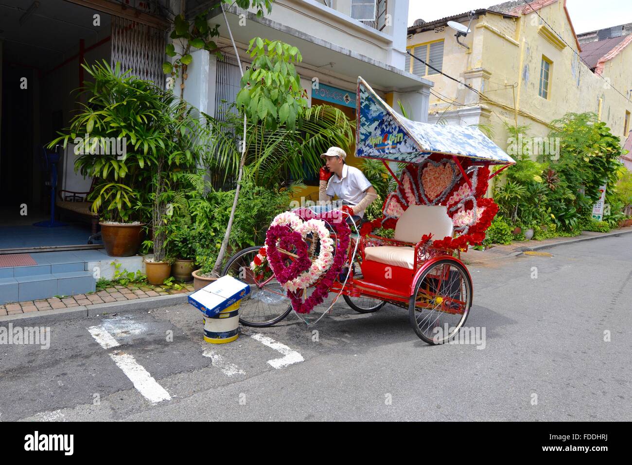 Rikscha Taxi Melaka Malaysia Stockfoto