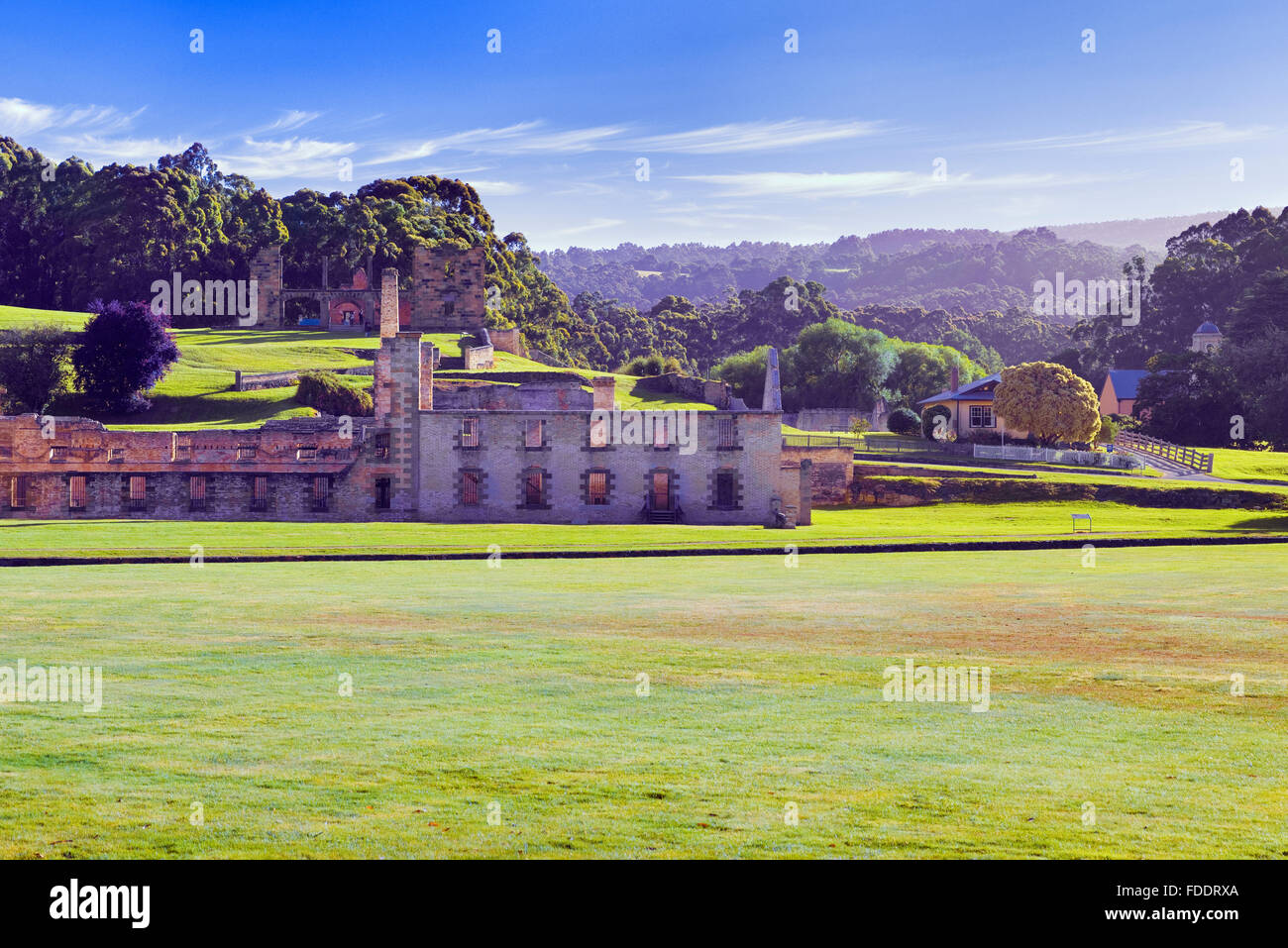 Ruinen der wichtigsten Gefängnisgebäude in Port Arthur Strafkolonie in Tasmanien Stockfoto