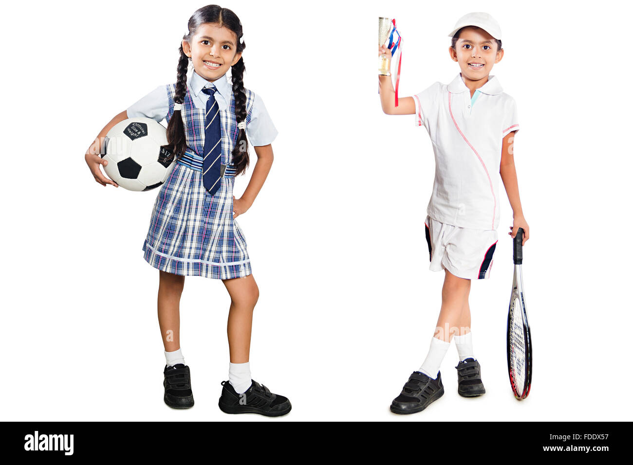 Nur 1 Person award Klonen Vielfalt Fußball Mädchen Spieler Sport Trophy angezeigt Stockfoto