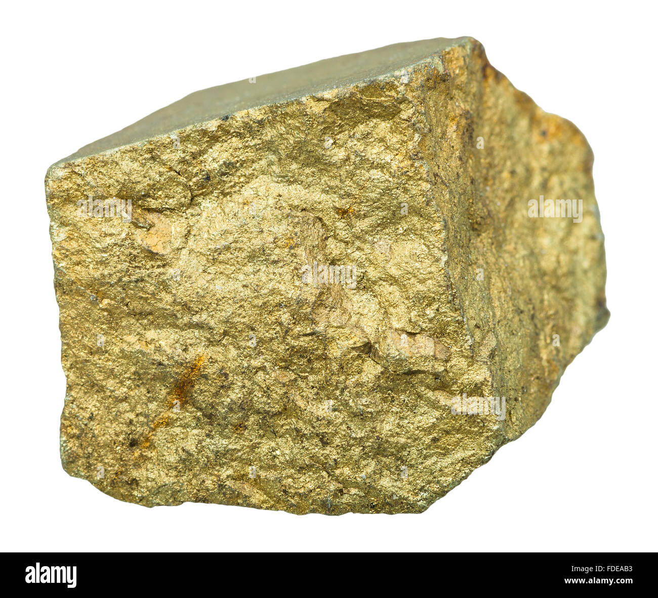 Makroaufnahmen Kollektion Naturstein - Messing-gelbe Chalkopyrit Mineral  Stein isoliert auf weißem Hintergrund Stockfotografie - Alamy