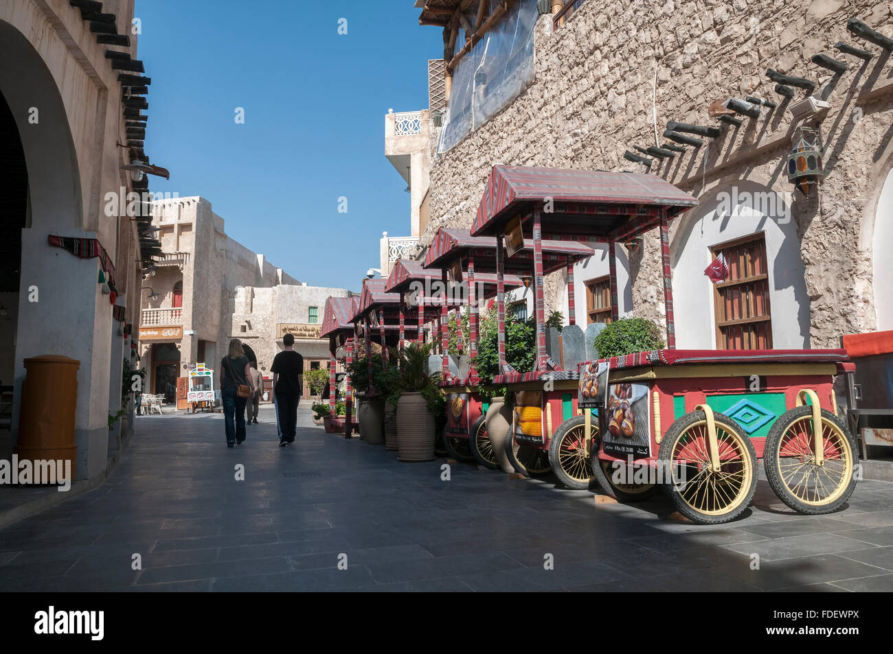 Doha Qatar Nahost Straße alte touristische Stockfoto