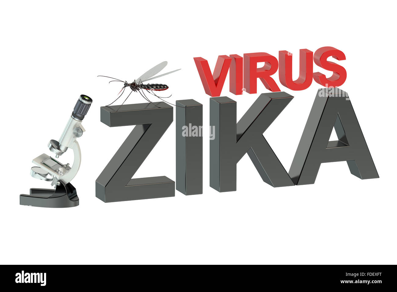 Zika Virus Konzept auf grünem Hintergrund isoliert Stockfoto