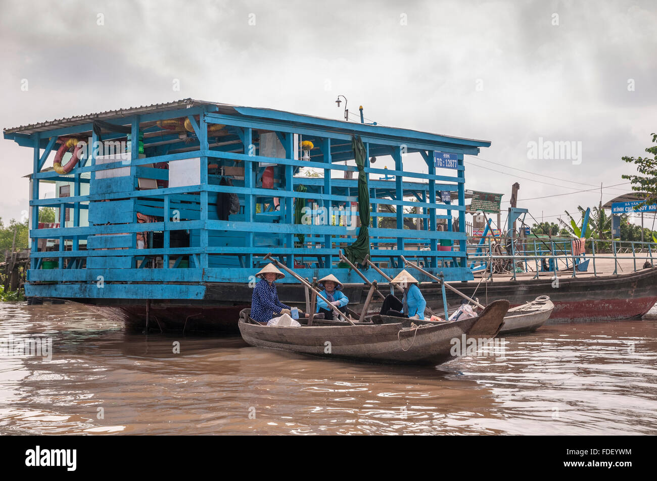 Vietnam. Vietnam. Ost-Asien. Mekong Delta Fishing Boote Fischer Stockfoto