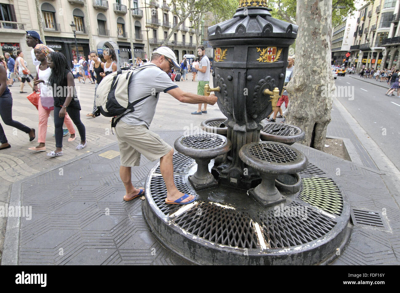 Schrift de Canaletas. La Rambla, Barcelona, Katalonien, Spanien Stockfoto