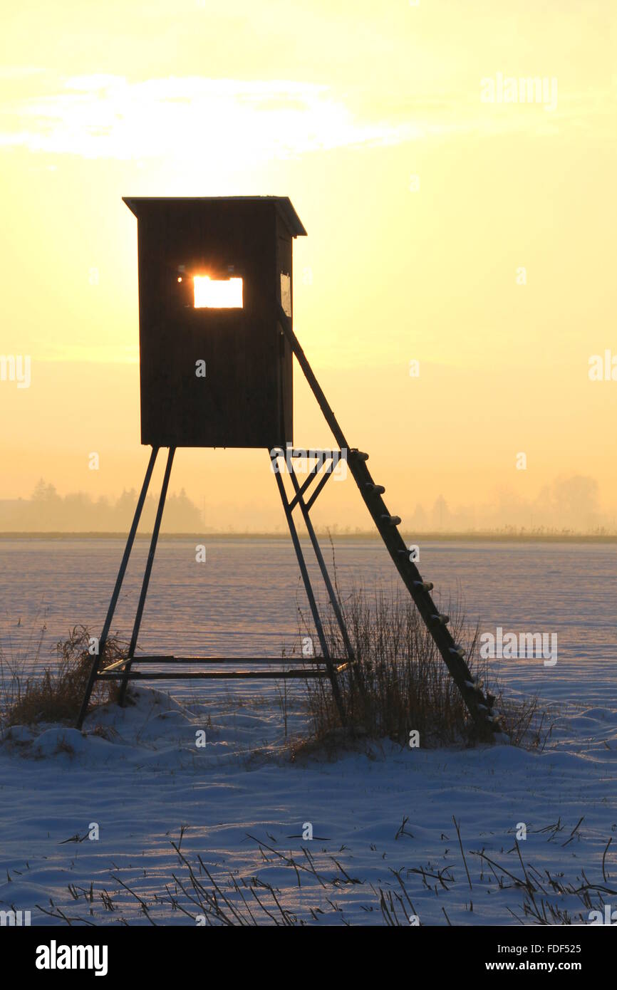 Hochstuhl im winter Stockfoto