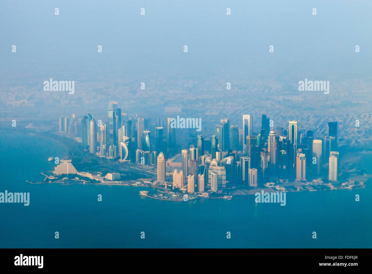 Eine Luftaufnahme der Stadt von Doha, Katar Stockfoto