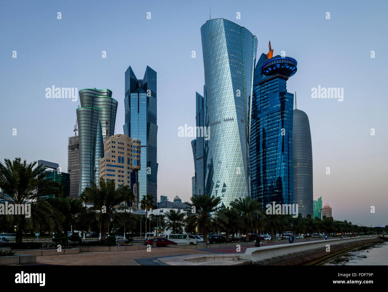 Die Skyline von Doha genommen von der Corniche, Doha, Katar Stockfoto