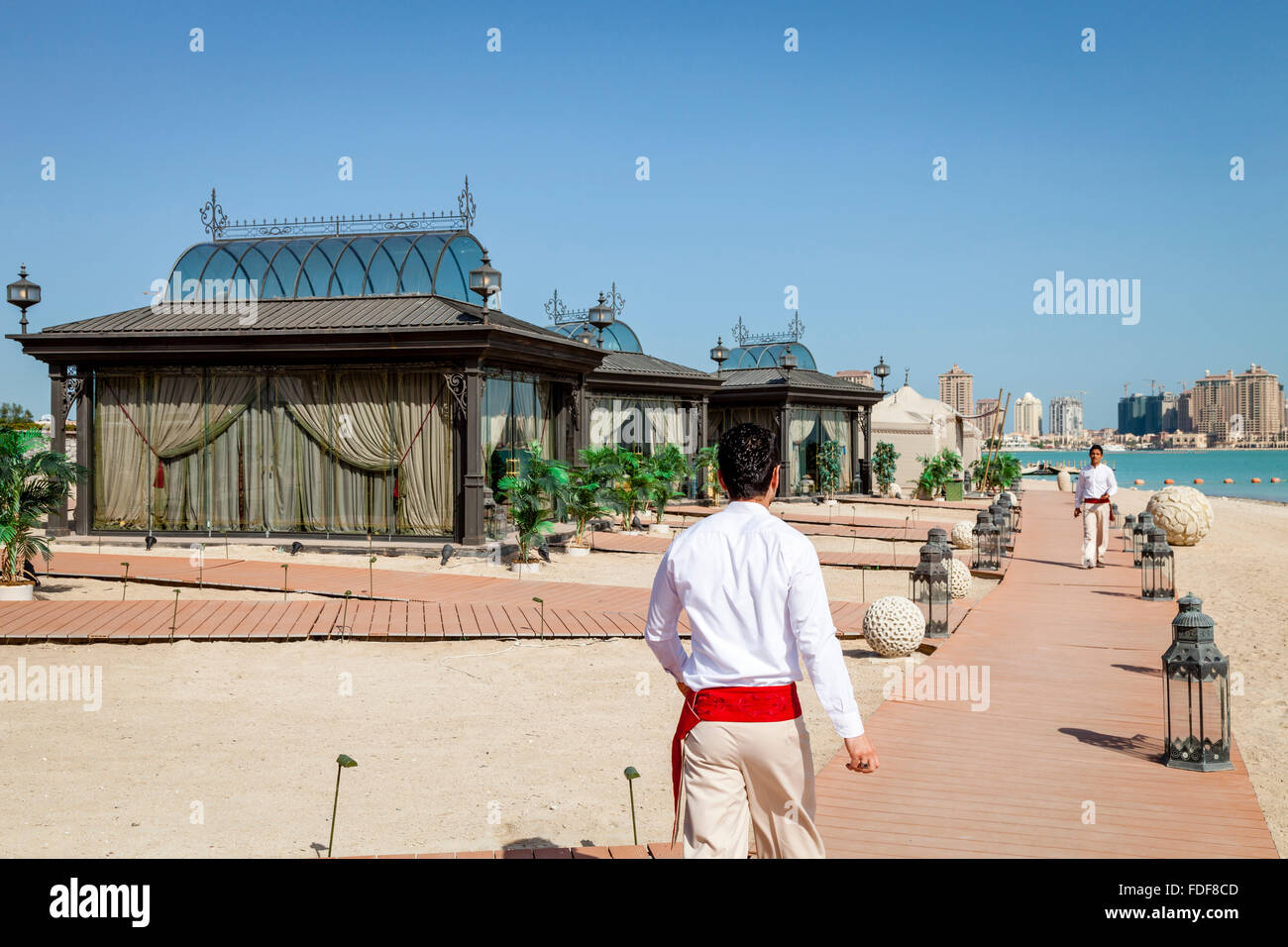 Luxus Strand Häuser, Katara Cultural Village, Doha, Katar Stockfoto