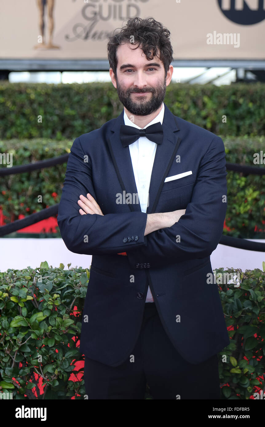 Schauspieler Jay Duplass besucht die 22. Annual Screen Actors Guild Awards, SAG Awards, bei The Shrine Auditorium in Los Angeles, USA, am 30. Januar 2016. Foto: Hubert Boesl /dpa - NO-Draht-Dienst- Stockfoto