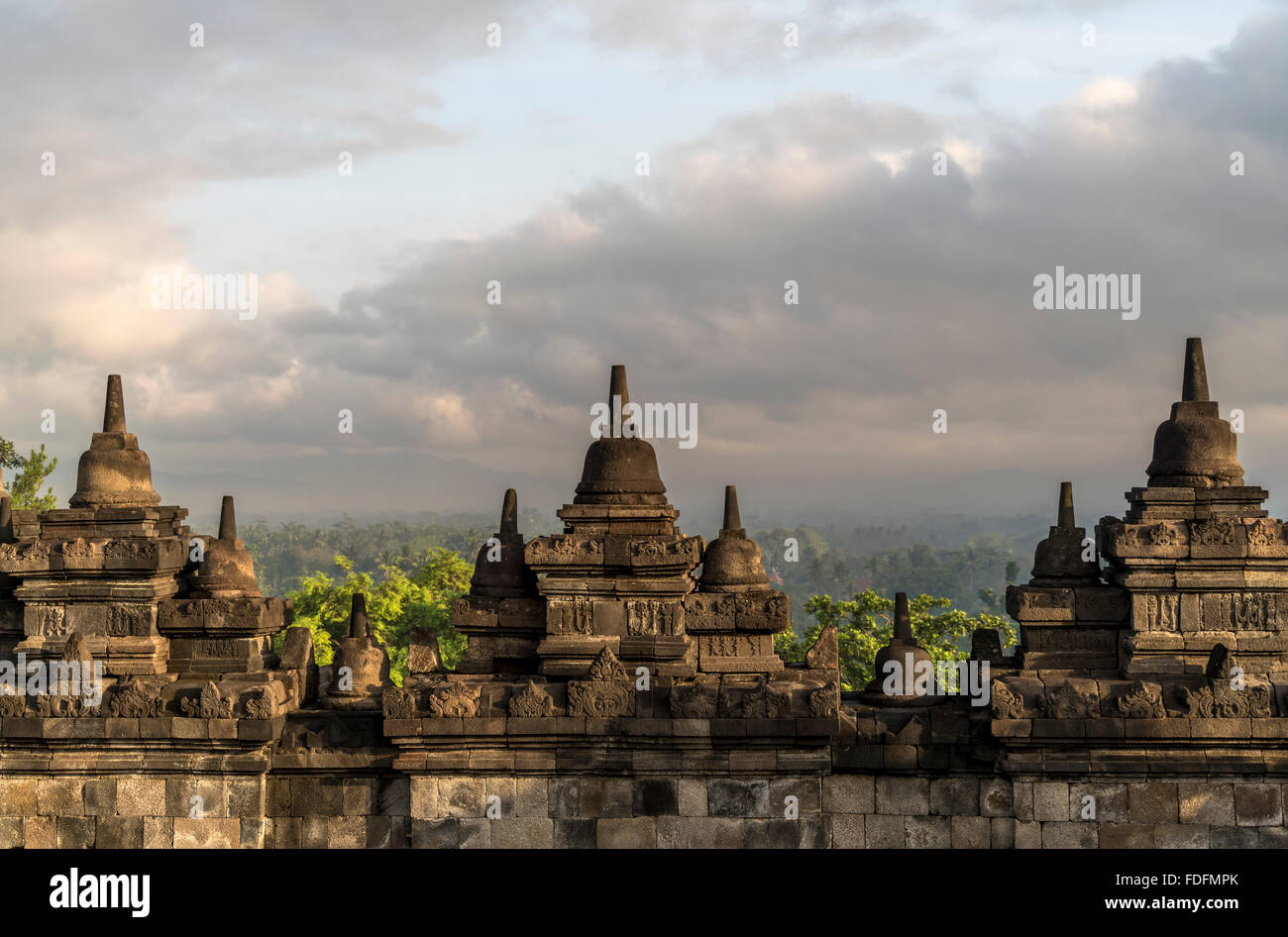 Buddhistische Tempel Komplex Borobudur, Yogyakarta, Java, Indonesien, Asien Stockfoto