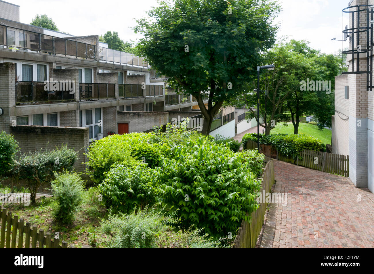 Die 1960er und 1970er Jahren zentrale Hill Estate, Lambeth. Stockfoto