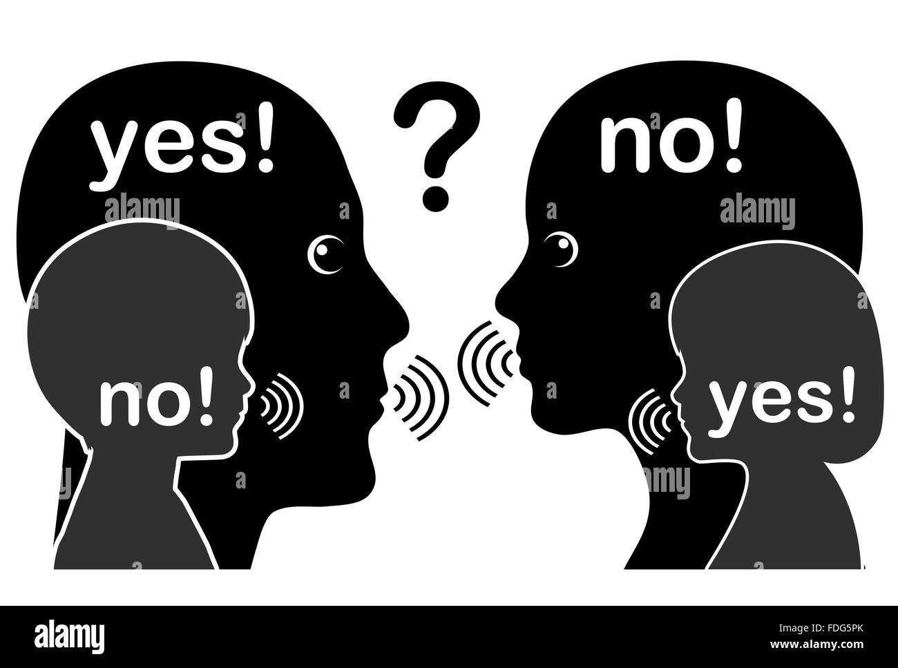 Konflikt mit dem inneren Kind. Stockfoto