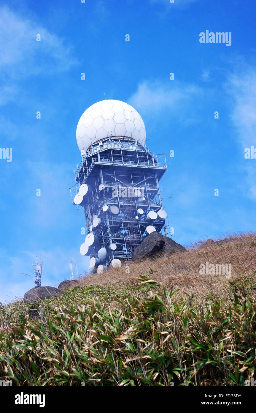 Wetterstation in Hong Kong am Tag Stockfoto