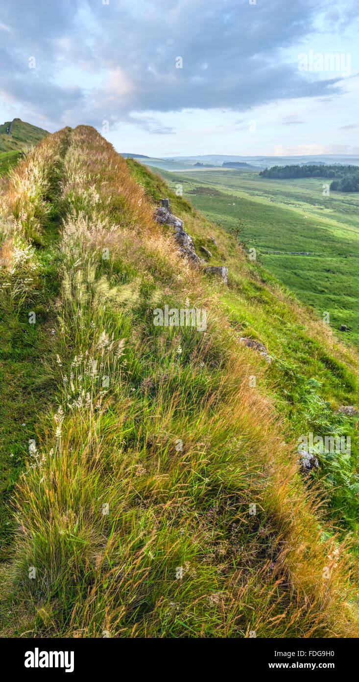 Morgendämmerung an der Hadrianmauer, Nordengland | Stockfoto