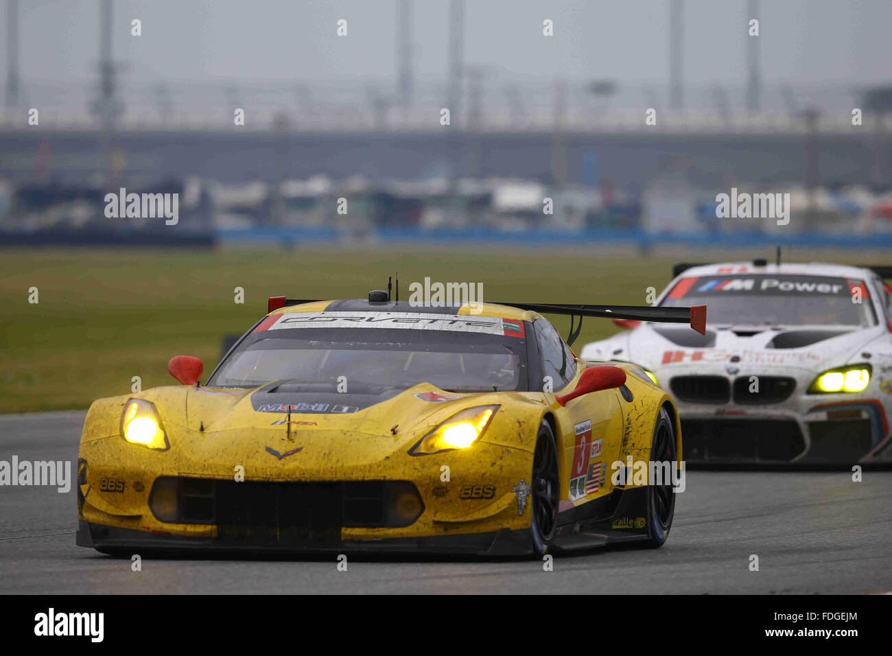 Daytona Raceway, Daytona Beach, Florida, USA. 31. Januar 2016. Rolex 24 Stunden Daytona Meisterschaften. #3 CORVETTE RACING (USA) CORVETTE C7R GTLM JAN MAGNUSSEN (DNK) ANTONIO GARCIA (SPA) MIKE ROCKENFELLER (DEU) Credit: Action Plus Sport/Alamy Live News Stockfoto