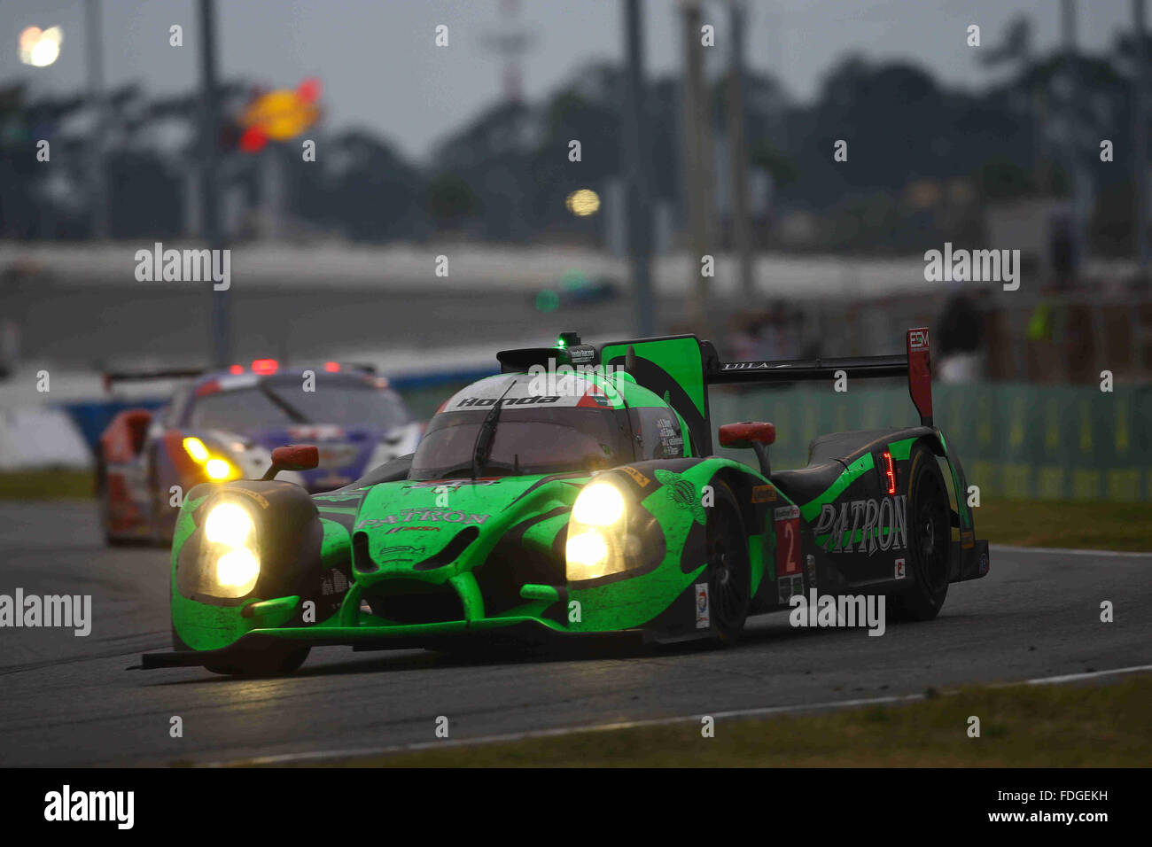 Daytona Raceway, Daytona Beach, Florida, USA. 31. Januar 2016. Rolex 24 Stunden Daytona Meisterschaften. #2 TEQUILA PATRON ESM (USA) LIGIER JS P2 LMP2 SCOTT SHARP (USA) ED BROWN (USA) JOHANNES VAN OVERBEEk (USA) LUIS FELIPE DERANI (BRA) Credit: Action Plus Sport/Alamy Live News Stockfoto