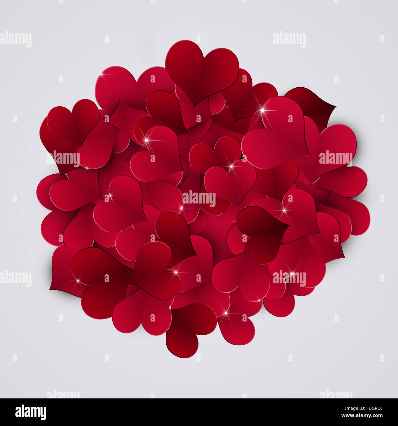 abstrakte Herzen Valentine roten Hintergrund für Geschenkkarten Stockfoto