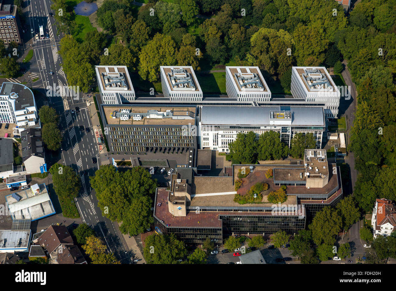 BP-Unternehmenszentrale, ARAL-zentrale, Herstellung von Benzin, Kraftstoff Hersteller, Betreiber von Raffinerien, Bochum Antenne anzeigen, Stockfoto