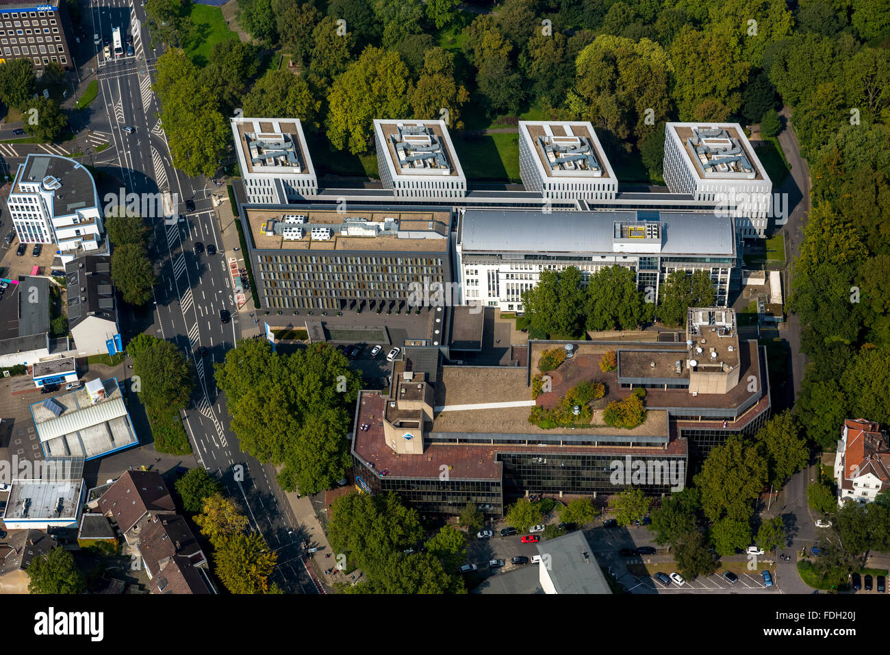 BP-Unternehmenszentrale, ARAL-zentrale, Herstellung von Benzin, Kraftstoff Hersteller, Betreiber von Raffinerien, Bochum Antenne anzeigen, Stockfoto