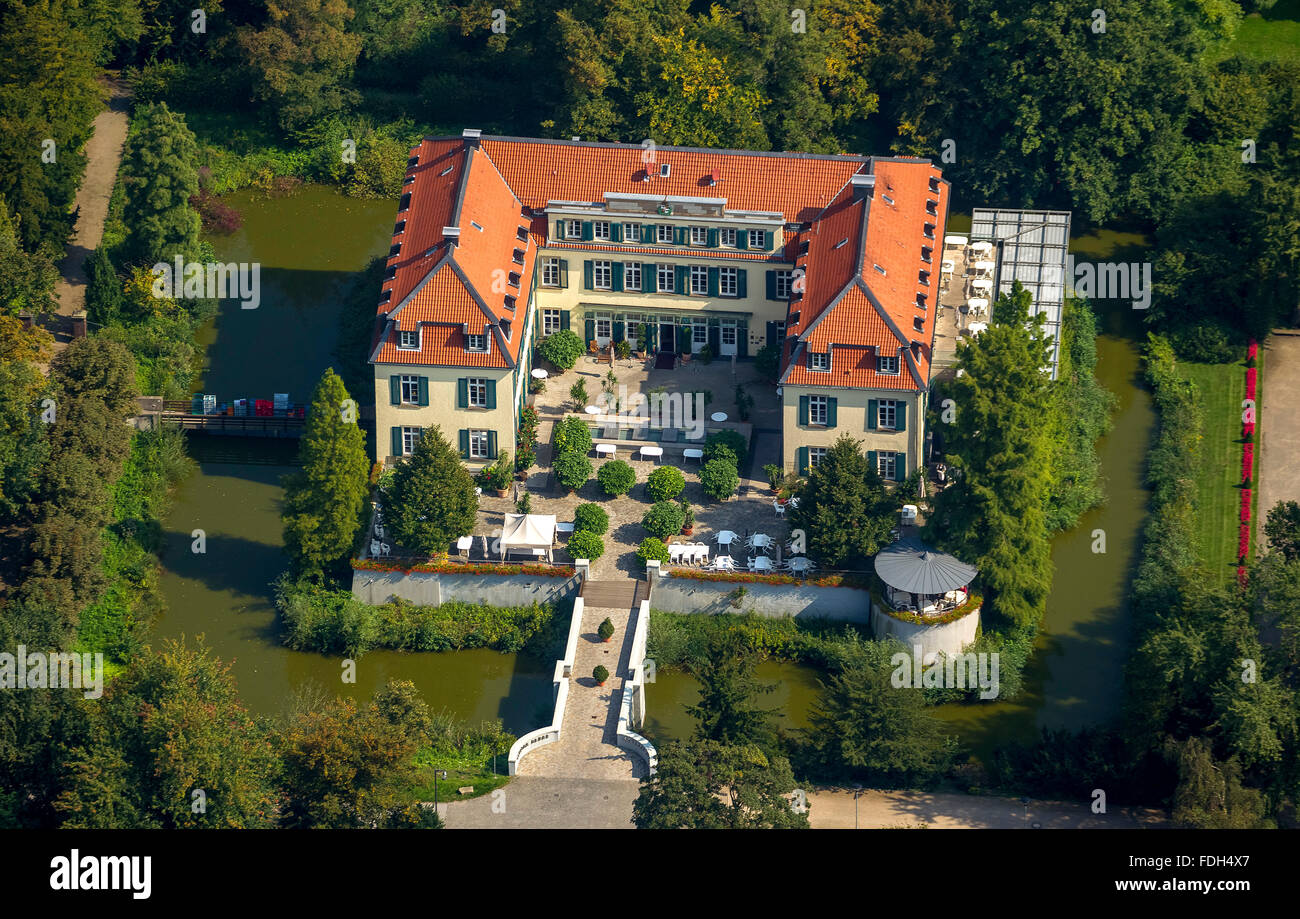 Luftaufnahme, Schloss Berge, sogar Burg, Gelsenkirchen, Ruhr Gebiet, Nord Rhein Westfalen, Deutschland, Europa, Luftbild, Stockfoto