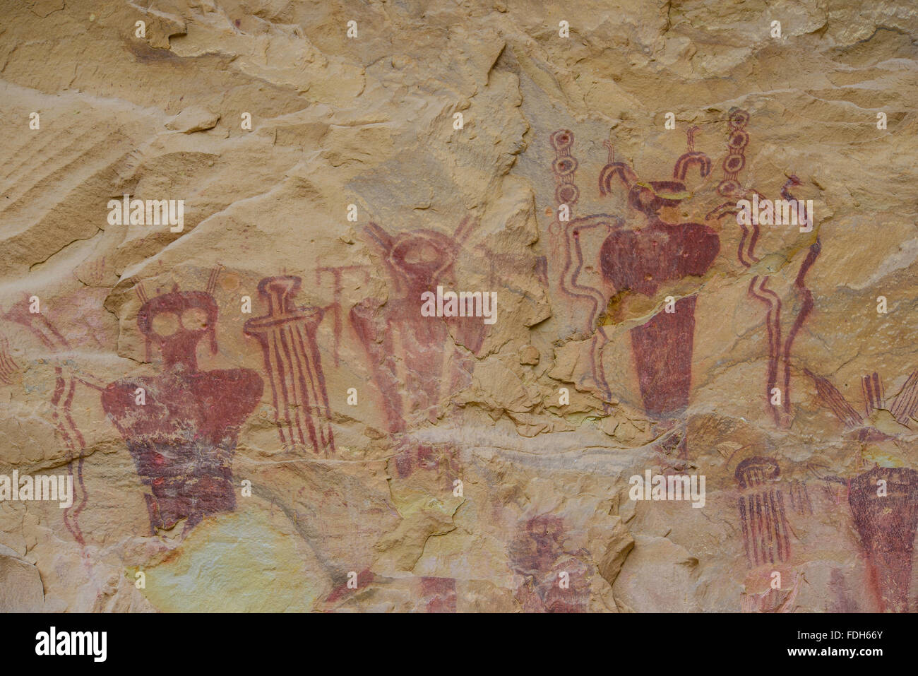 Piktogramme oder Petroglyphen, Felsmalereien, Sego Canyon, Schranke oder Horseshoe Canyon, Utah, USA Stockfoto