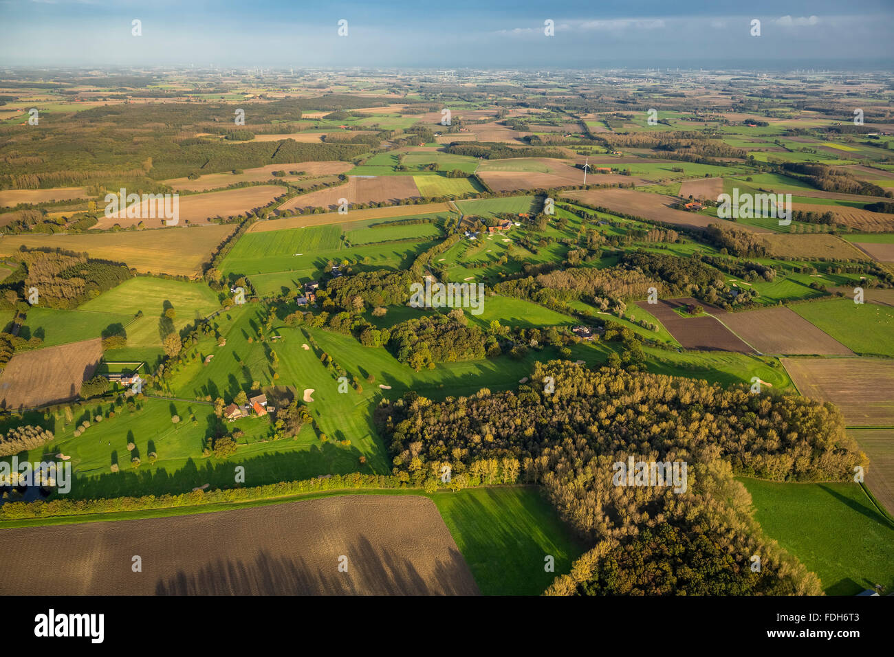 Golfplatz, Golf Club Lippetal Stahlberg e.V., Greens, Einfahrten, Lippetal, Ruhrgebiet, Nordrhein-Westfalen, Deutschland, Europa, Stockfoto