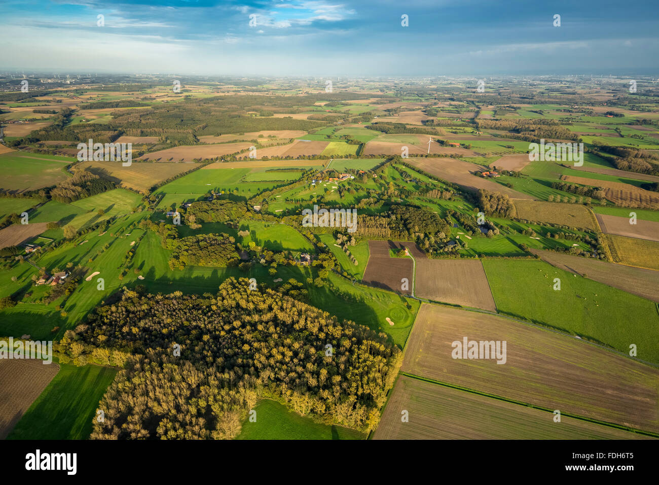 Golfplatz, Golf Club Lippetal Stahlberg e.V., Greens, Einfahrten, Lippetal, Ruhrgebiet, Nordrhein-Westfalen, Deutschland, Europa, Stockfoto