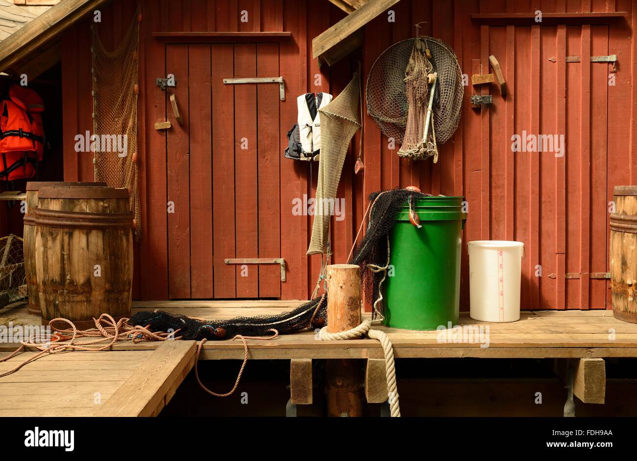 Fischer net und Fanggeräte Stockfoto