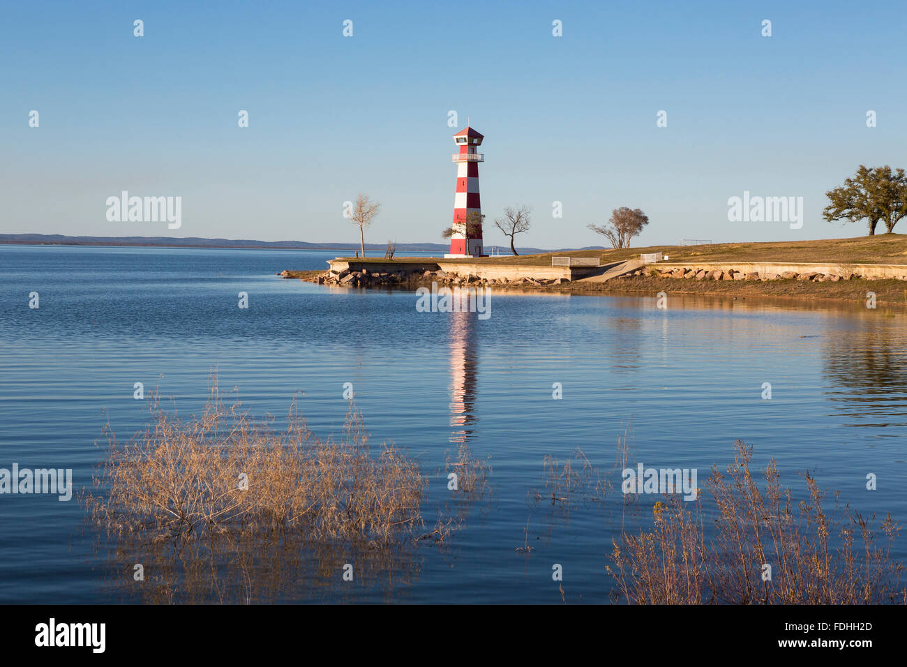 Der Leuchtturm am Lake Buchanan, TX Stockfoto